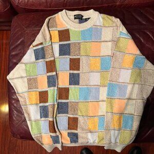 Riscatto - Men's Multicolor Patch Crewneck Sweater - Large